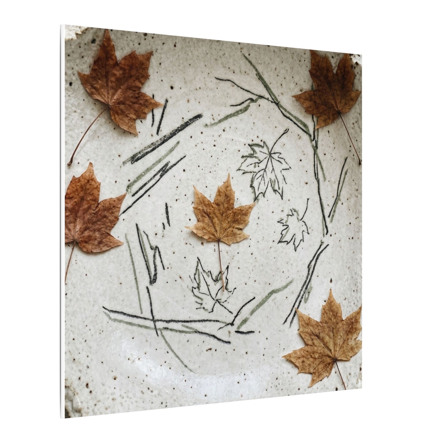 Ceramic Bowl Autumn Canvas Art | Japandi Elegant Design