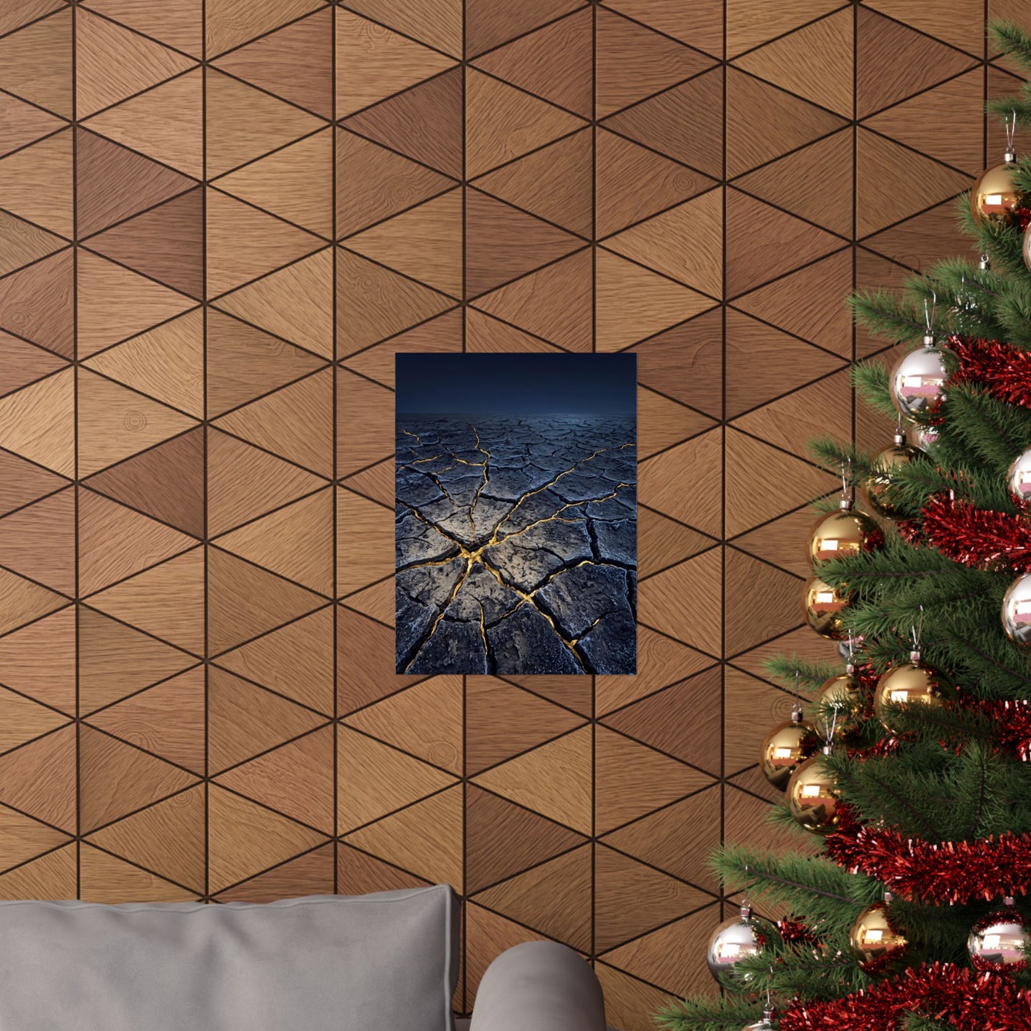 Ma Cracked Earth Wall Art Print - Kintsugi Broken Beauty