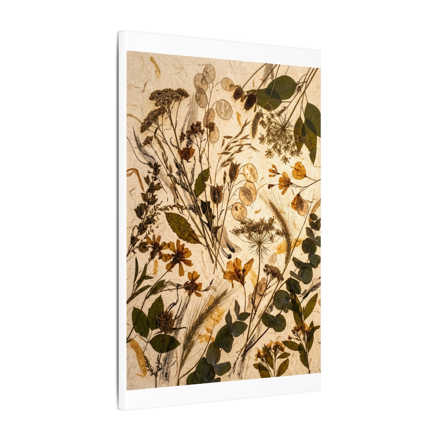 Dried Flowers Summer Canvas Art | Japandi Neutral Design