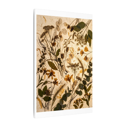 Dried Flowers Summer Canvas Art | Japandi Neutral Design