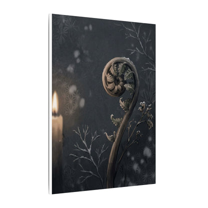 Candlelight Fern Unfurling Canvas Art - Japandi Ma