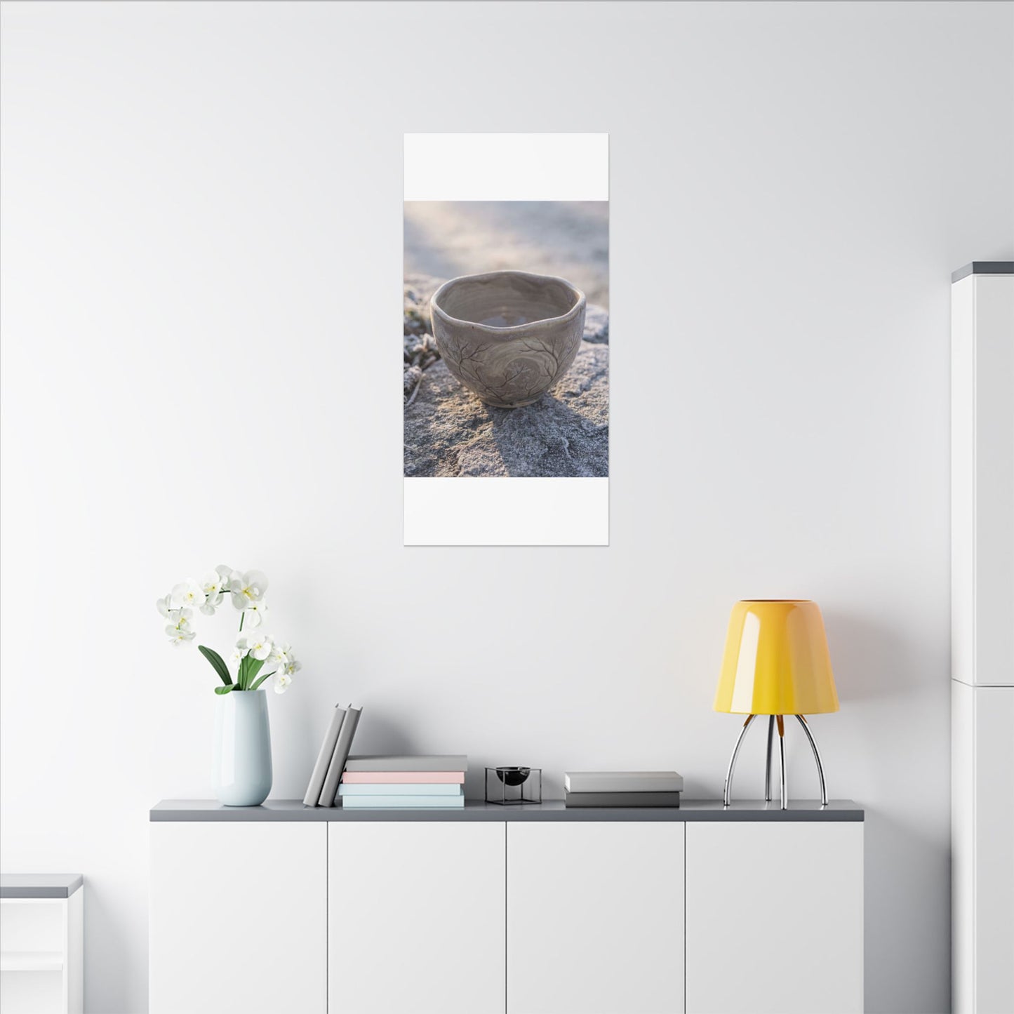 Seijaku Ceramic Bowl Canvas Art - Japandi Japanese Pattern