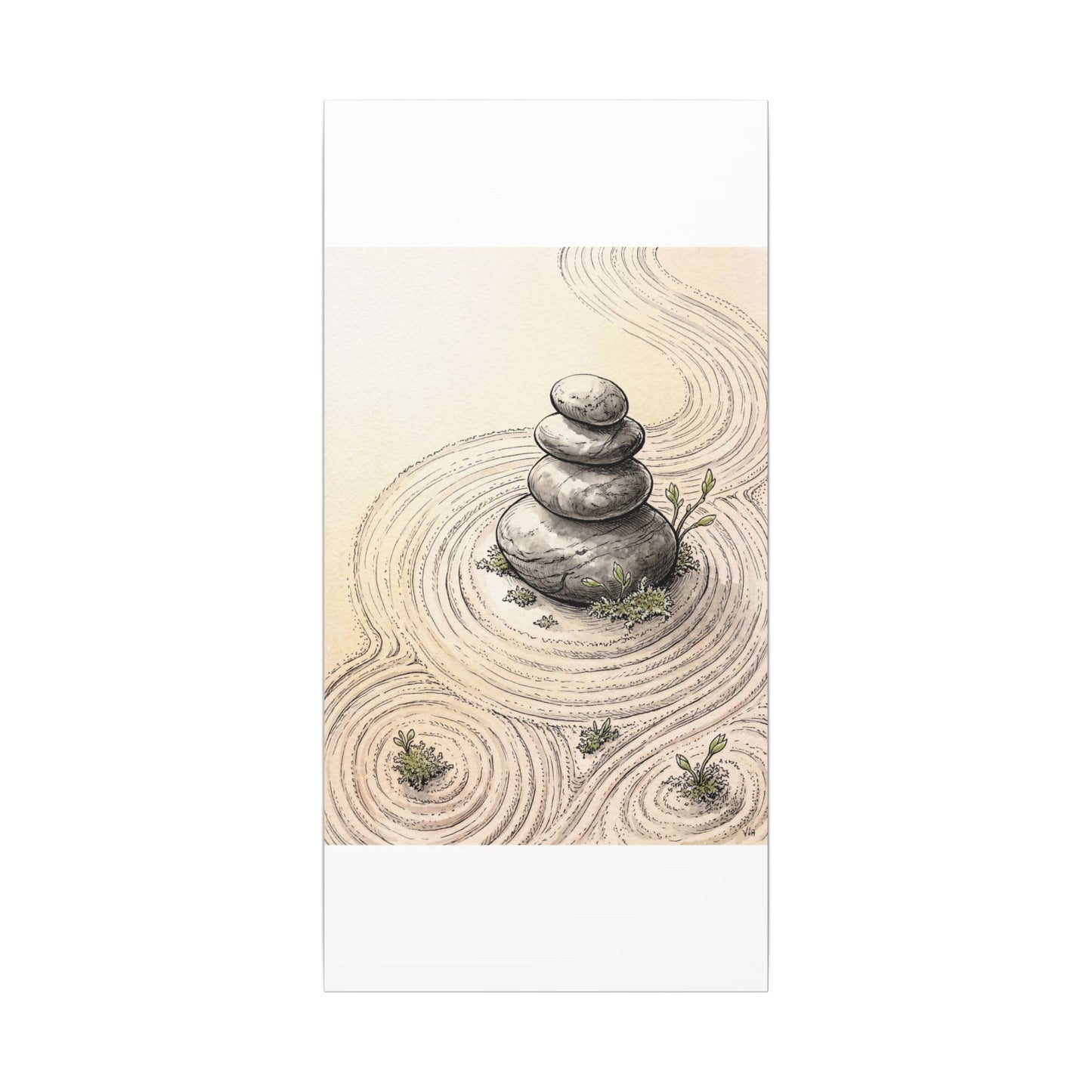 River Stones Spring Canvas Art | Zen Serene Design