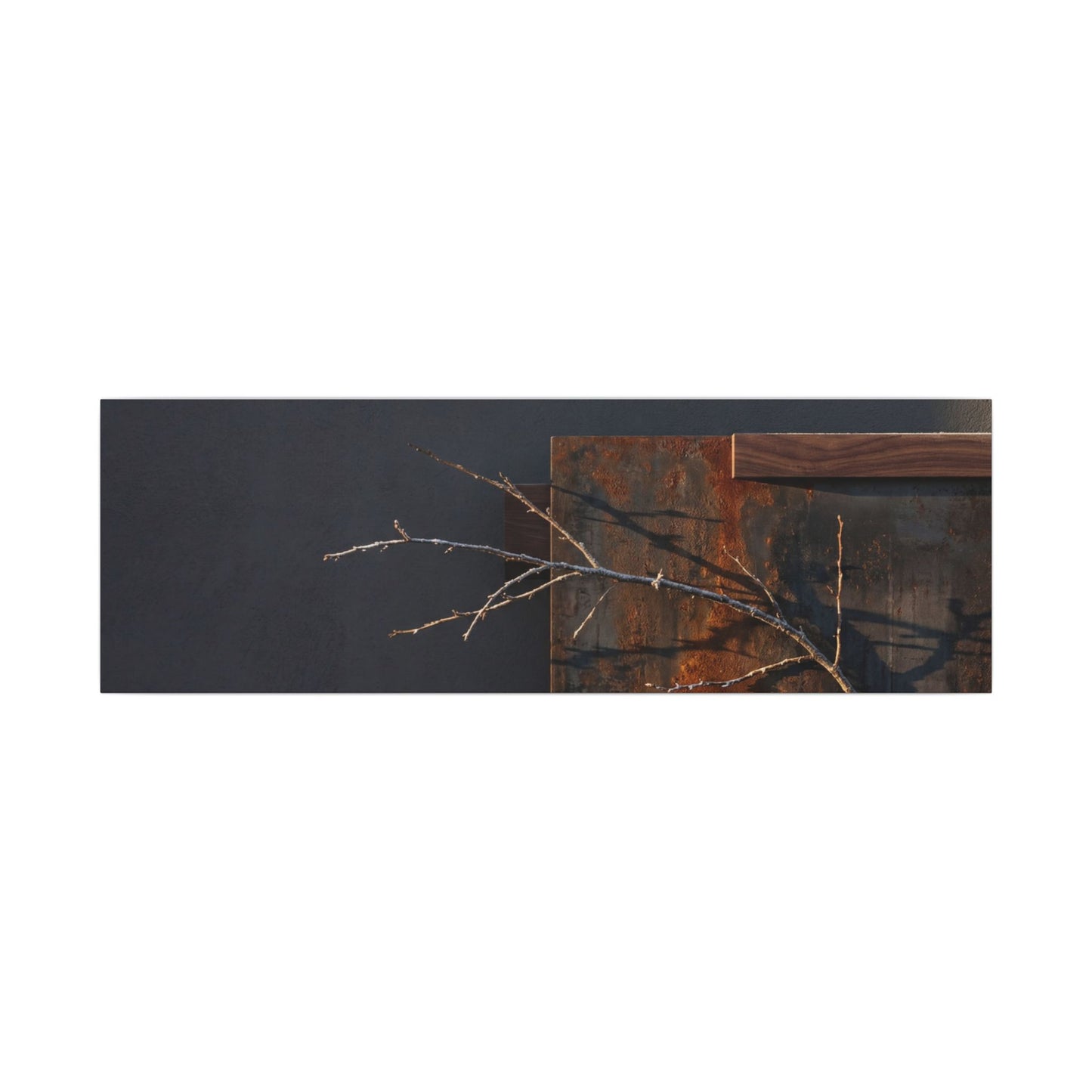 Ma Rust Patina Canvas Art - Dark Japandi Dark Texture