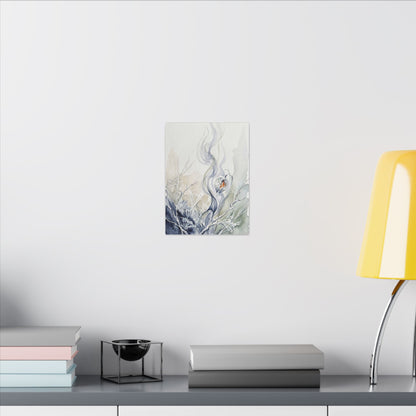 Earthy Incense Smoke Canvas Art - Watercolor Japandi