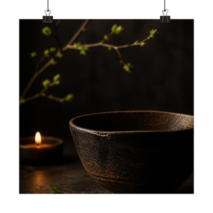 Spring Ceramic Bowl Shadow Zen Wall Art Print | Atmospheric Decor