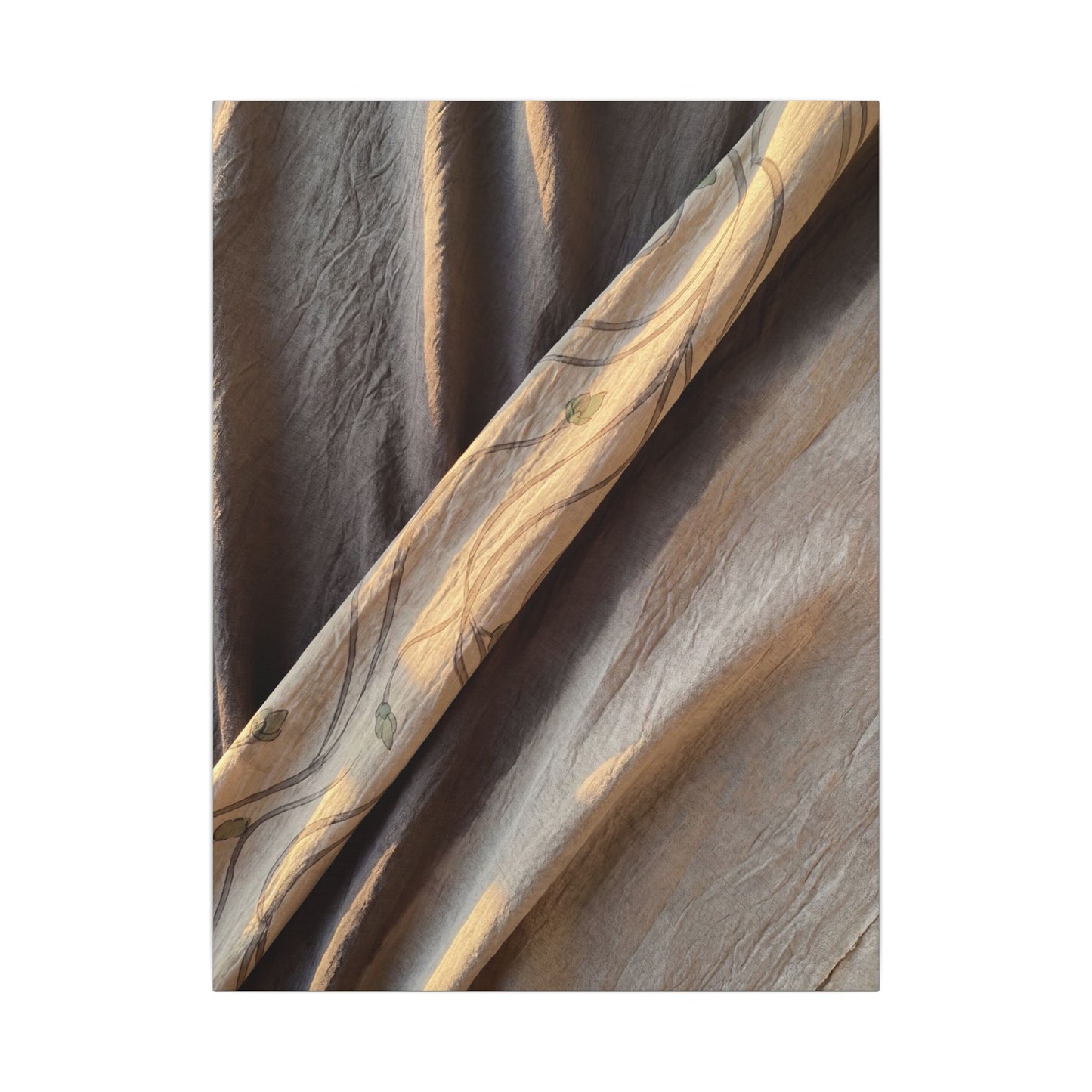 Warm Silk Drape Canvas Art - Japanese Pattern Japandi