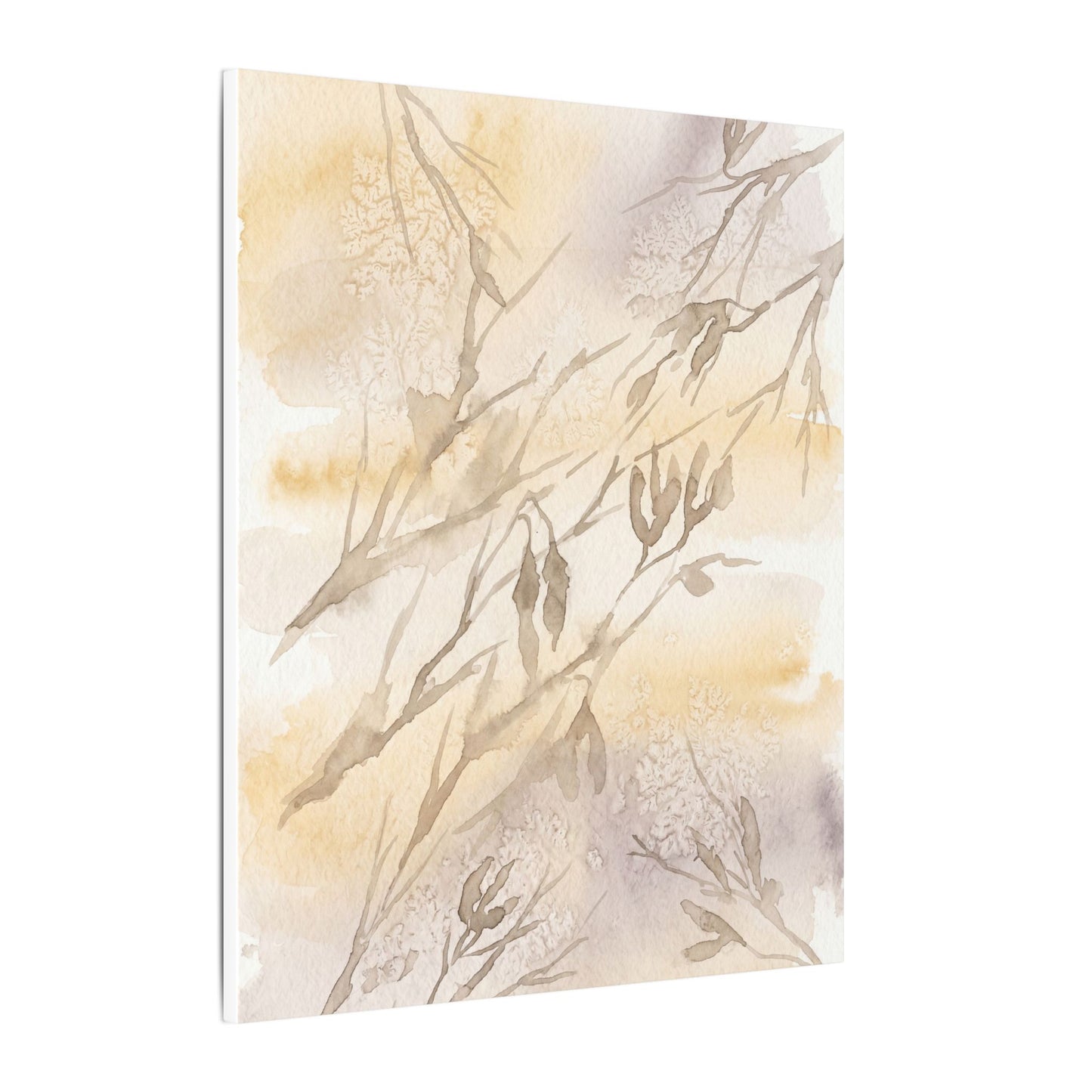 Shadow Play Winter Canvas Art | Japandi Warm Design