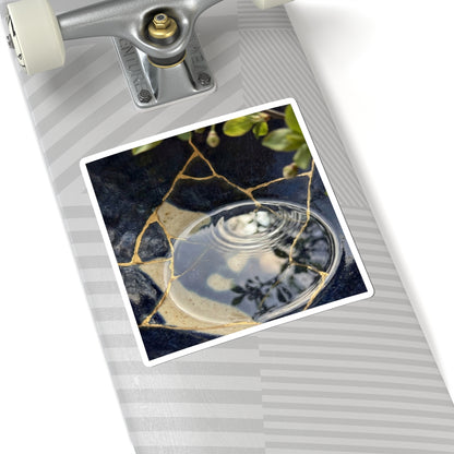 Water Ripple Sticker | Spring Kintsugi Gold Repair Art Art Print