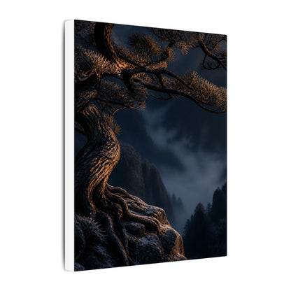 Bold Pine Tree Canvas Art - Shadow Zen Dark Japandi
