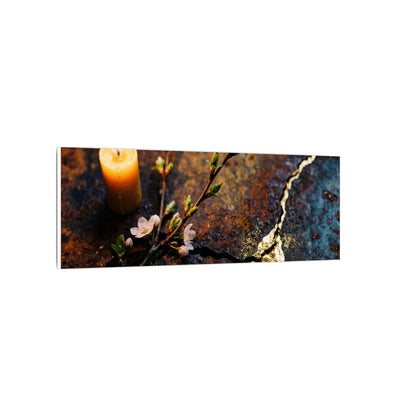 Kintsugi Rust Patina in Candlelight | Gold Repair Canvas Art