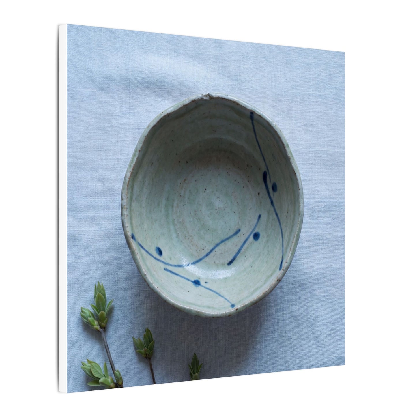 Spring Ceramic Bowl Minimal Line Canvas Art | Warm Decor