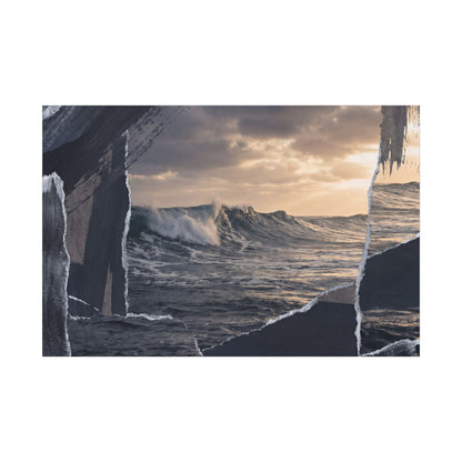 Fukinsei Ocean Wave Canvas Art - Dark Japandi Shadow Zen