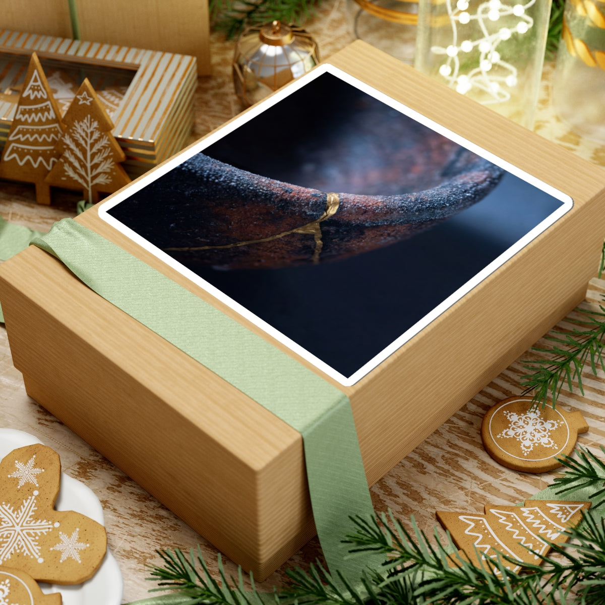 Ceramic Bowl Sticker | Winter Kintsugi Broken Beauty Art Art Print
