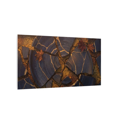 Autumn Cracked Earth Gold Repair Canvas Art | Philosophical Decor