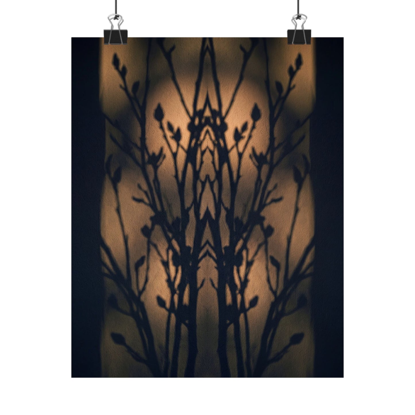 Golden Hour Shadow Play Wall Art Print - Dark Japandi Seijaku