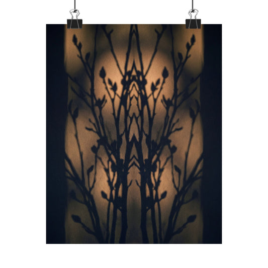 Golden Hour Shadow Play Wall Art Print - Dark Japandi Seijaku