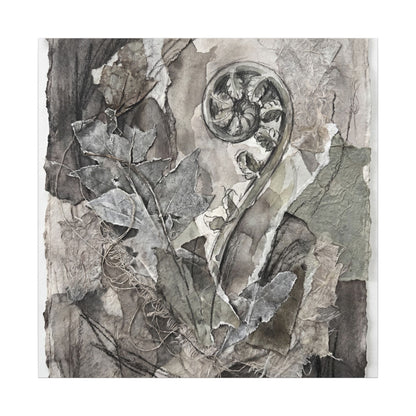 Japandi Fern Unfurling in Overcast | Texture Canvas Art