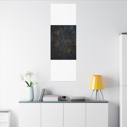 Shibui Rust Patina Canvas Art - Dark Japandi Charcoal Ink