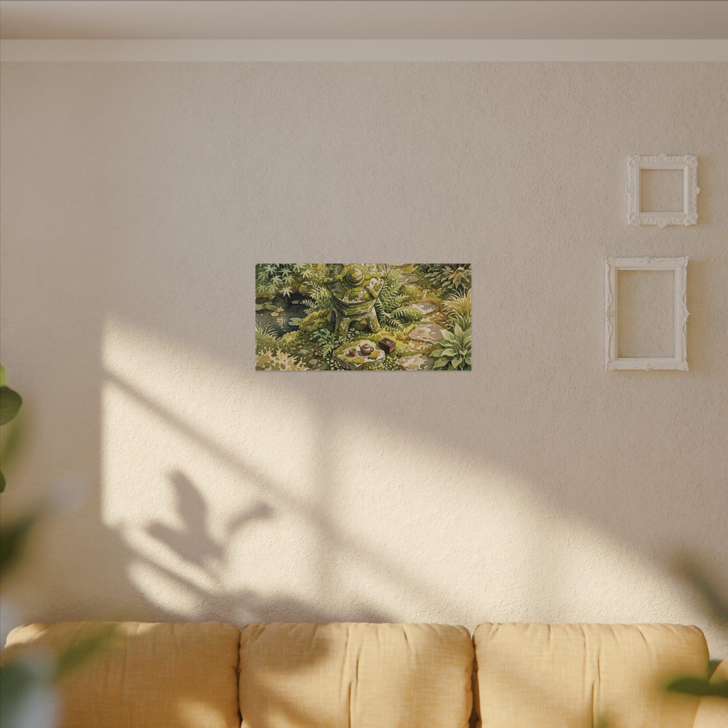 Datsuzoku Stone Lantern Canvas Art - Japandi Watercolor