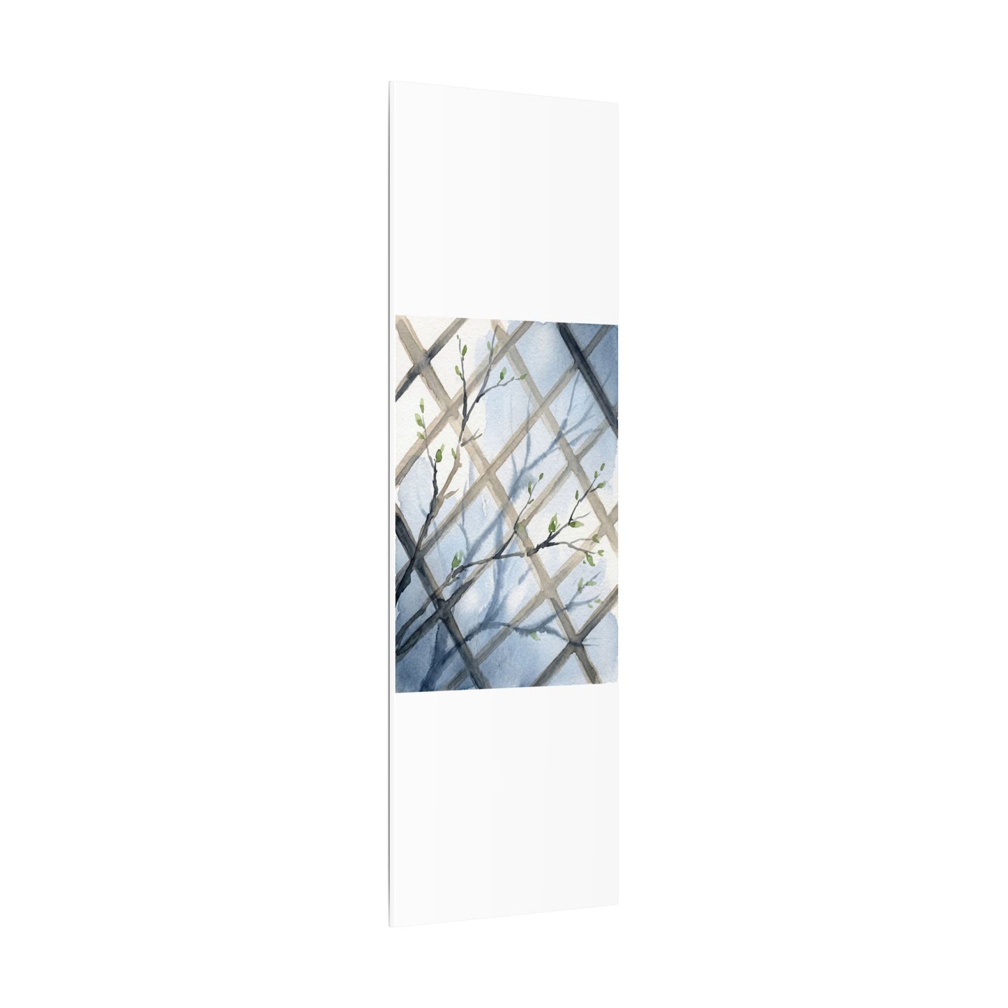 Shoji Screen Canvas Art | Spring Japandi Watercolor Art