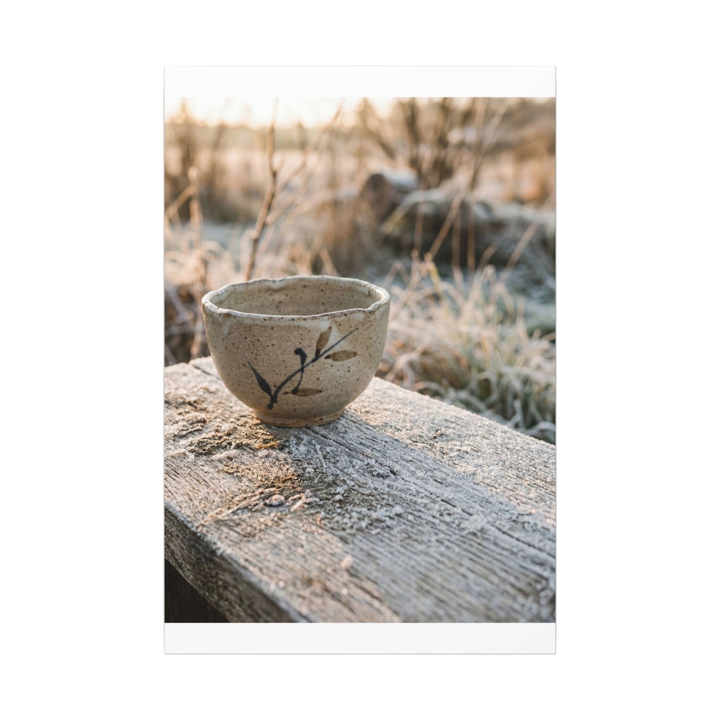 Golden Hour Ceramic Bowl Canvas Art - Japandi Ma