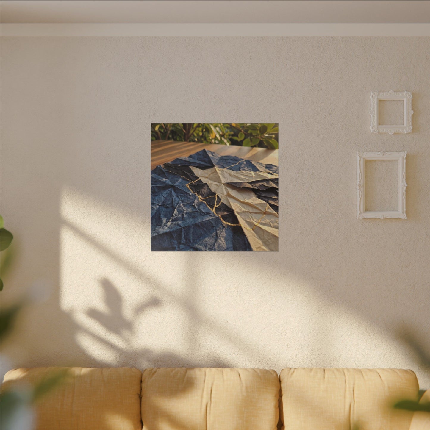 Golden Hour Paper Fold Canvas Art - Kintsugi Ma