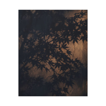Shadow Play Autumn Canvas Art | Dark Japandi Atmospheric Design