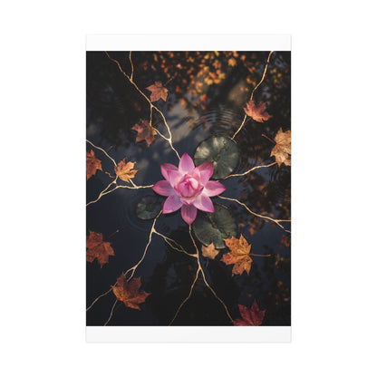 Ma Lotus Flower Canvas Art - Kintsugi Gold Vein