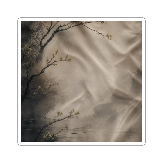 Silk Drape Sticker | Spring Japandi Japanese Pattern Art