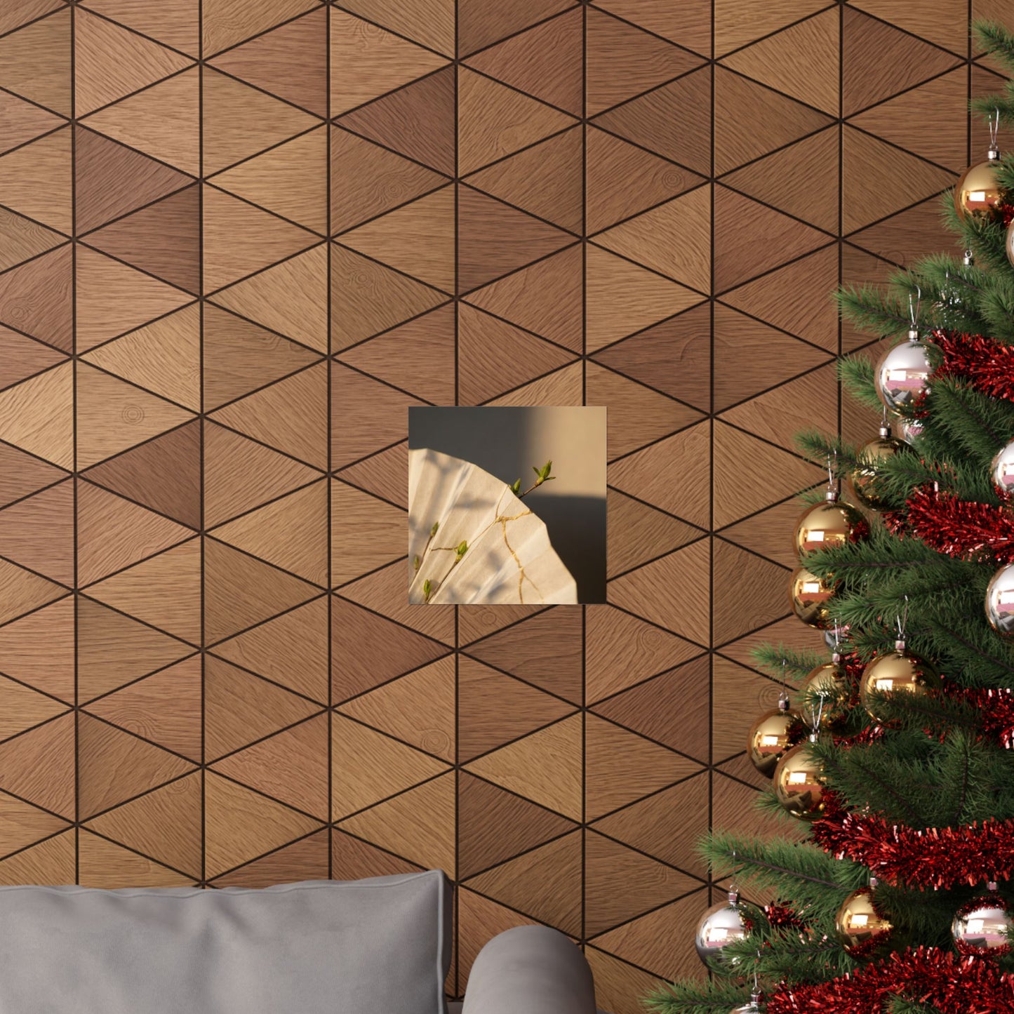 Ma Paper Fold Wall Art Print - Kintsugi Gold Vein