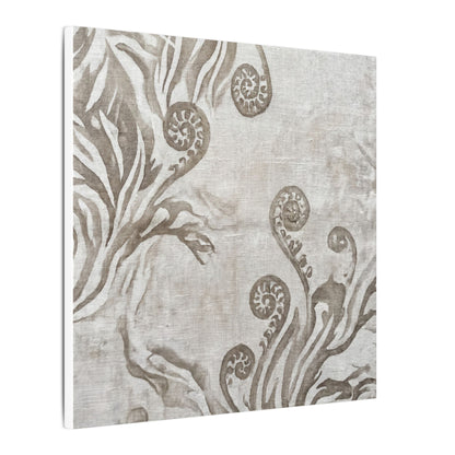 Japandi Fern Unfurling in Overcast | Japanese Pattern Canvas Art