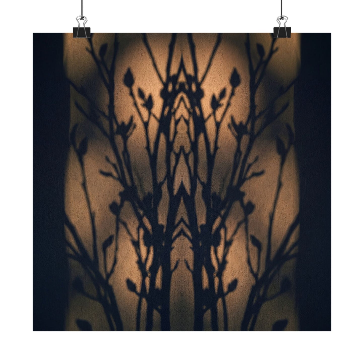 Golden Hour Shadow Play Wall Art Print - Dark Japandi Seijaku
