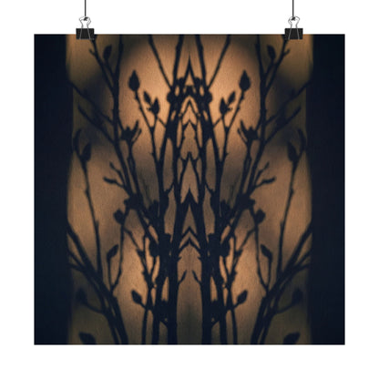 Golden Hour Shadow Play Wall Art Print - Dark Japandi Seijaku