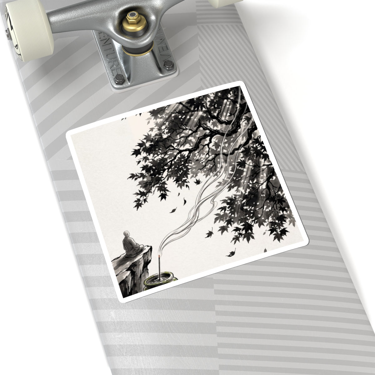 Incense Smoke Sticker | Autumn Zen Ukiyo E Inspired Art Art Print