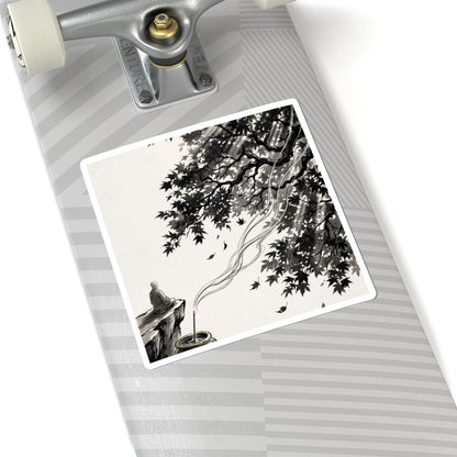 Incense Smoke Sticker | Autumn Zen Ukiyo E Inspired Art Art Print