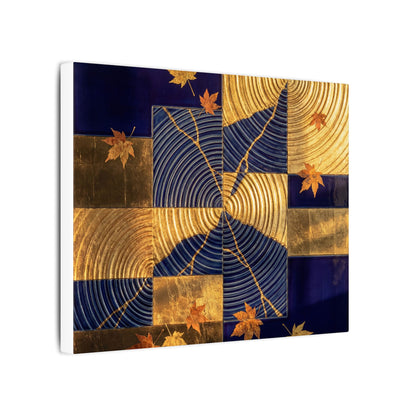 Autumn Water Ripple Crackle Gold Canvas Art | Artful Decor