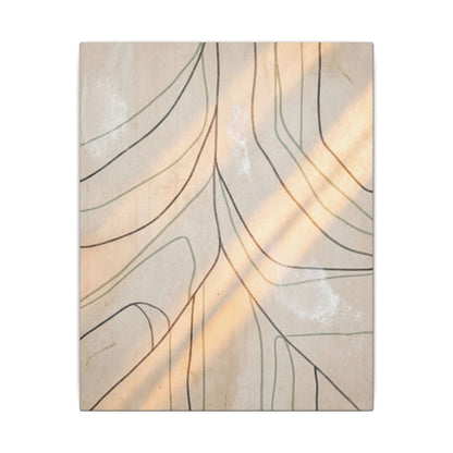 Shoji Screen Minimal Line Canvas Art | Warm Japandi Art