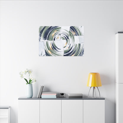 Winter Water Ripple Sumi E Canvas Art | Peaceful Decor