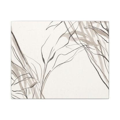 Neutral Shoji Screen Canvas Art - Minimal Line Japandi