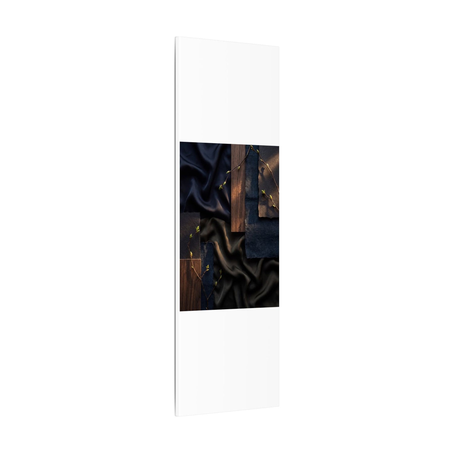 Silk Drape Spring Canvas Art | Dark Japandi Moody Design