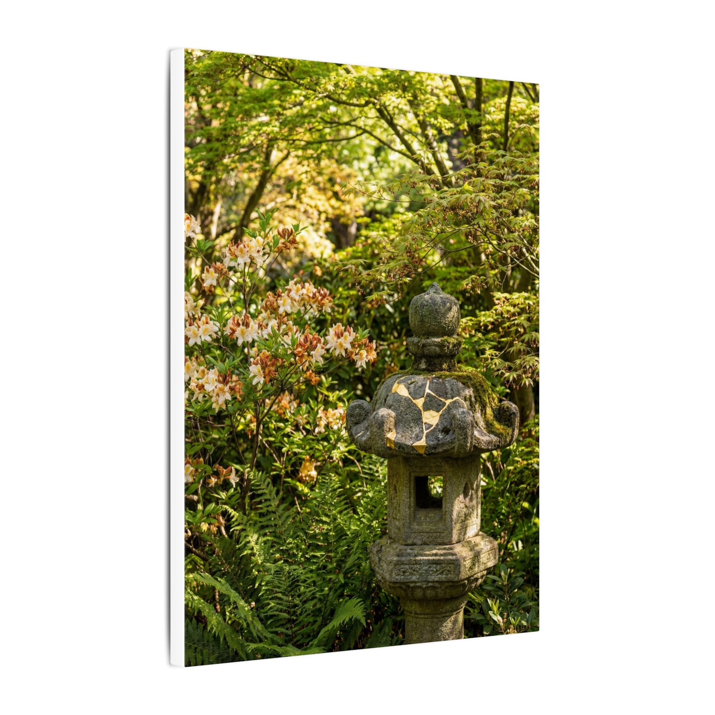 Spring Stone Lantern Gold Repair Canvas Art | Beautiful Decor