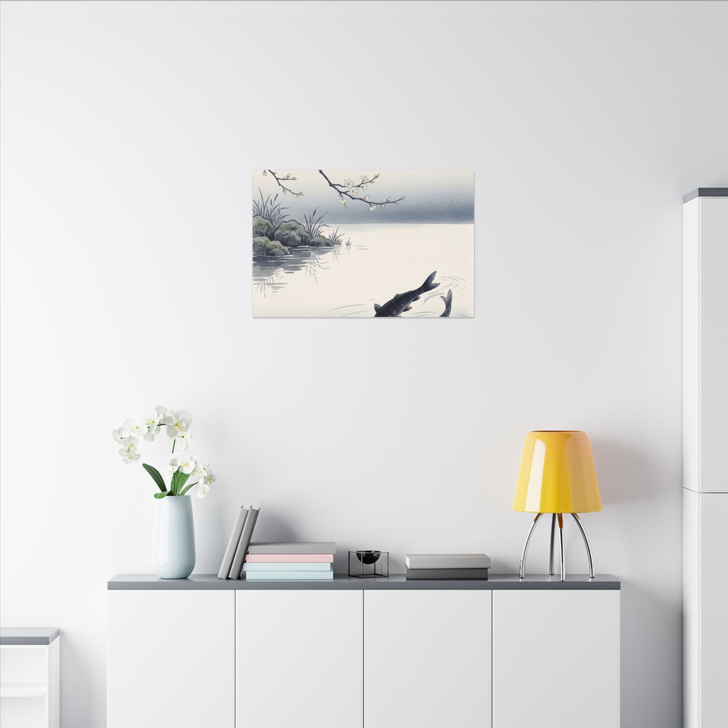 Ma Koi Pond Canvas Art - Zen Ukiyo E Inspired