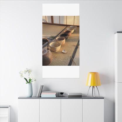 Kintsugi Tea Ceremony in Golden Hour | Gold Repair Canvas Art