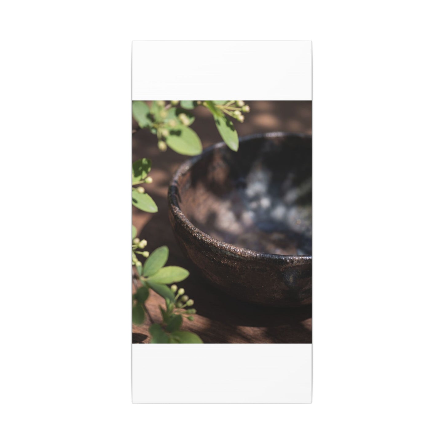 Ceramic Bowl Shadow Zen Canvas Art | Moody Dark Japandi Art