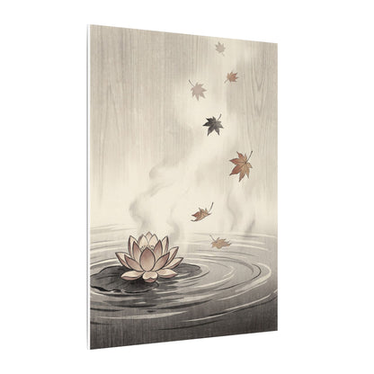 Lotus Flower Canvas Art | Autumn Zen Ukiyo E Inspired Art