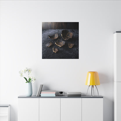 Winter Broken Pottery Shadow Zen Canvas Art | Bold Decor