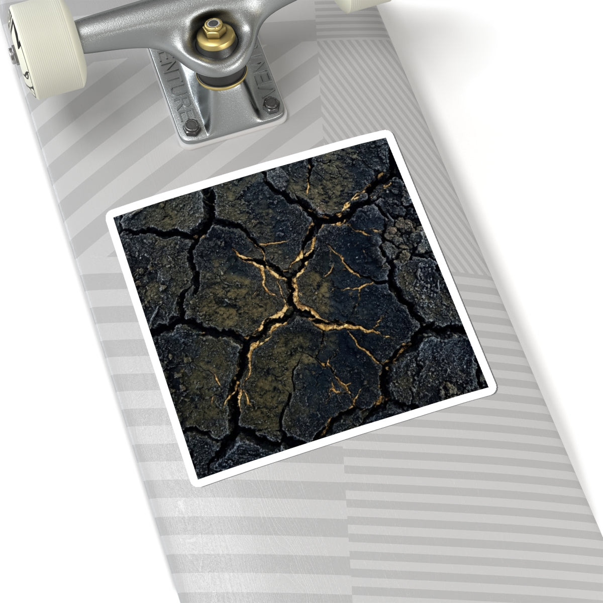 Winter Cracked Earth Shadow Zen Sticker | Atmospheric Decor Art Print