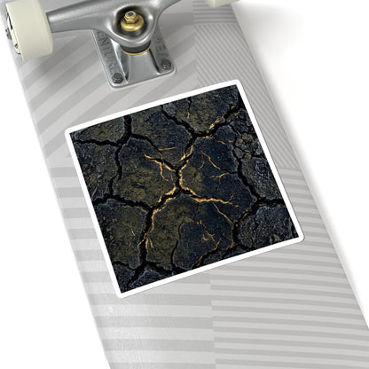 Winter Cracked Earth Shadow Zen Sticker | Atmospheric Decor Art Print