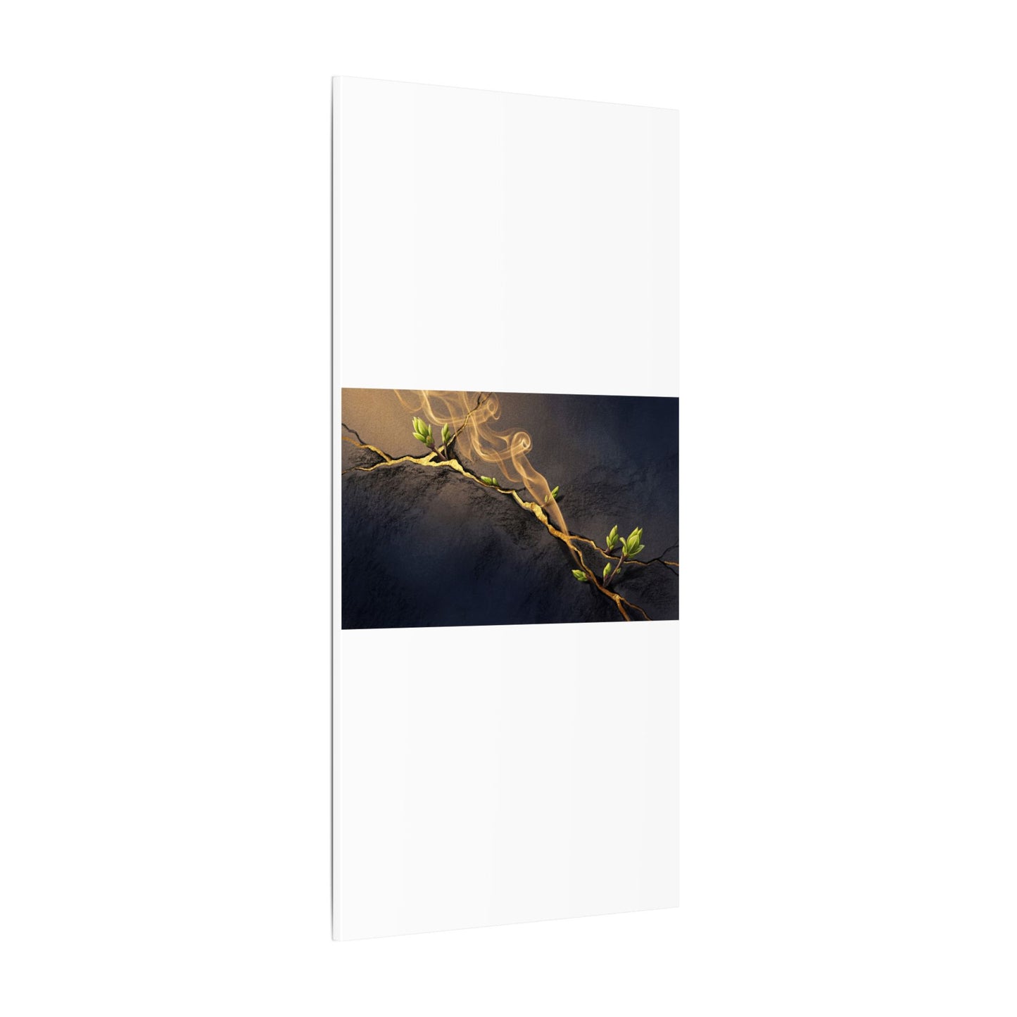 Spring Incense Smoke Gold Vein Canvas Art | Healing Decor